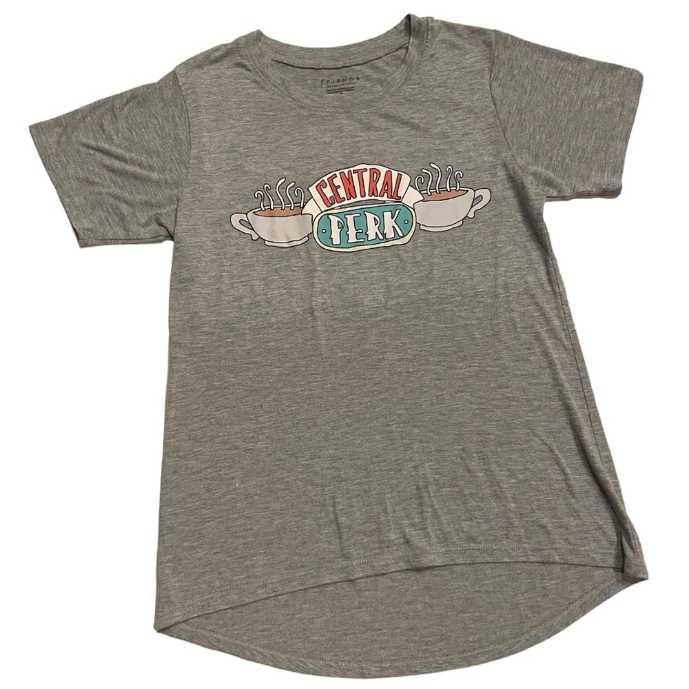 FRIENDS the show Central Perk Logo Shirt in Gray Sz S
